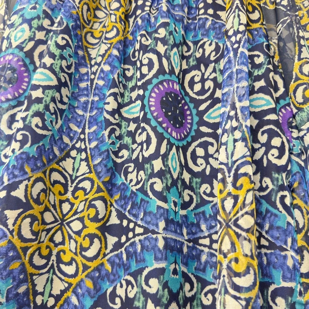 Urban Mangoz Blue Women’s‎ size L Bohemian Patterned Tunic Dress (D11)